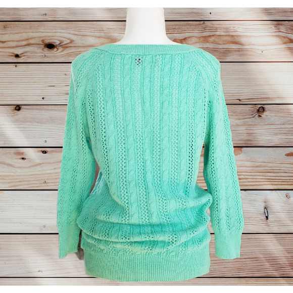 Kohls light blue rope pattern Knit 3/4 Sleeve - Size XL - Picture 2 of 4